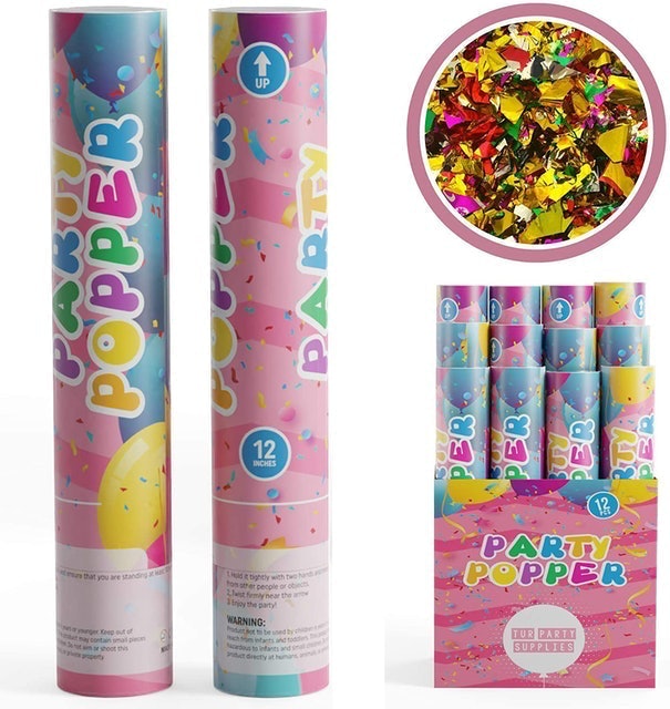 AEX 40cm Handheld Confetti Cannon Party Poppers for Weddings Birthdays AEX 40cm Handheld Confetti Cannon Party Poppers for Weddings Birthdays